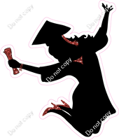 Teen Girl Jumping Graduation Silhouette