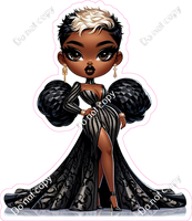 Dark Skin Tone Girl In Ball Gown