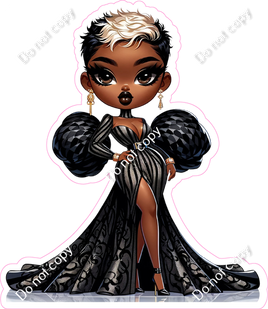 Dark Skin Tone Girl In Ball Gown