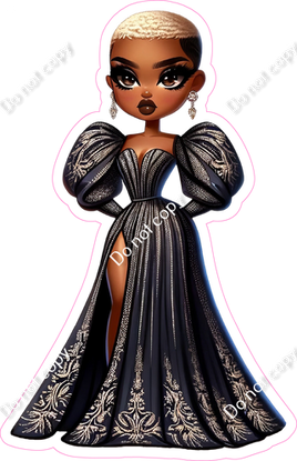 Dark Skin Tone Girl In Ball Gown
