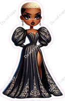 Dark Skin Tone Girl In Ball Gown