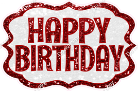 Sparkle Crimson & White - XL3 Happy Birthday Statement
