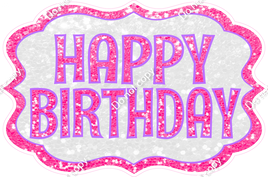 Sparkle Bubblegum Lavender & White - XL3 Happy Birthday Statement
