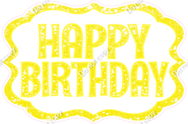 Sparkle Lemon & White - XL3 Happy Birthday Statement