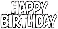 Flat - Black Outlines Happy Birthday