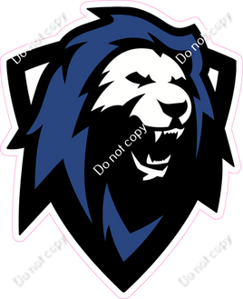 Blue Lion Mascot Logo
