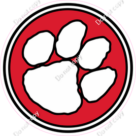 Red White Paw Mascot Logo