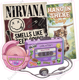 90's - Poster, Bubblegum, Cassette Player