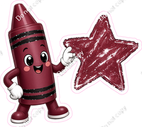 Burgundy Crayon Character