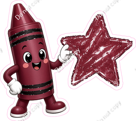 Burgundy Crayon Character
