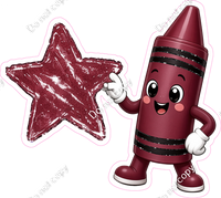 Burgundy Crayon Character