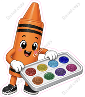 Orange Crayon Character