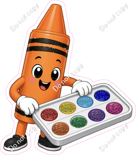 Orange Crayon Character