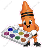 Orange Crayon Character