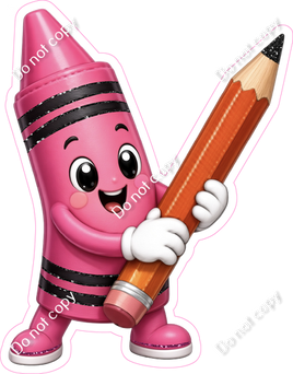 Pink Crayon Character