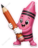 Pink Crayon Character