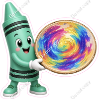 Teal Crayon Character