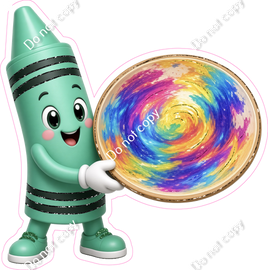Teal Crayon Character