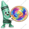 Teal Crayon Character