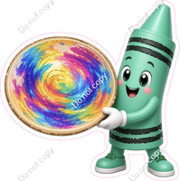 Teal Crayon Character