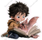 Kids with Magical Books - Boy Dragon
