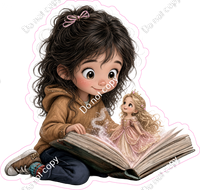 Kids with Magical Books - Girl Princess