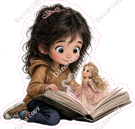 Kids with Magical Books - Girl Princess