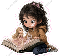 Kids with Magical Books - Girl Princess