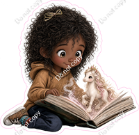 Kids with Magical Books - Girl Horse