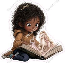 Kids with Magical Books - Girl Horse