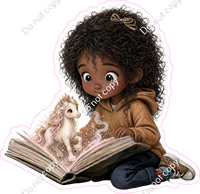Kids with Magical Books - Girl Horse