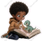Kids with Magical Books - Boy Dinosaur