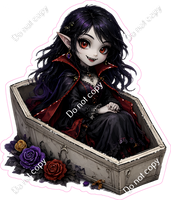 Vampire Girl in Casket