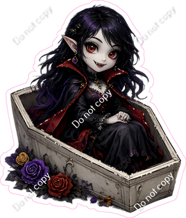 Vampire Girl in Casket