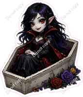 Vampire Girl in Casket