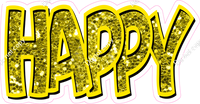 Happy Birthday - Yellow Sparkle