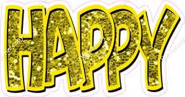 Happy Birthday - Yellow Sparkle