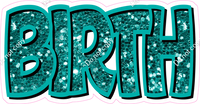 Happy Birthday - Teal Sparkle