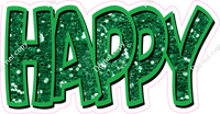Happy Birthday - Green Sparkle
