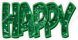 Happy Birthday - Green Sparkle