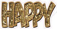 Happy Birthday - Gold Sparkle