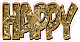 Happy Birthday - Gold Sparkle