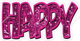 Happy Birthday - Hot Pink Sparkle