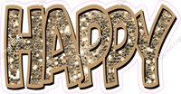 Happy Birthday - Khaki Sparkle