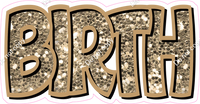 Happy Birthday - Khaki Sparkle