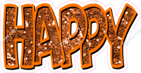 Happy Birthday - Orange Sparkle