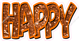 Happy Birthday - Orange Sparkle