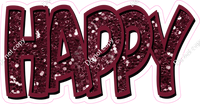 Happy Birthday - Burgundy Sparkle