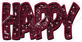 Happy Birthday - Burgundy Sparkle