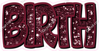 Happy Birthday - Burgundy Sparkle